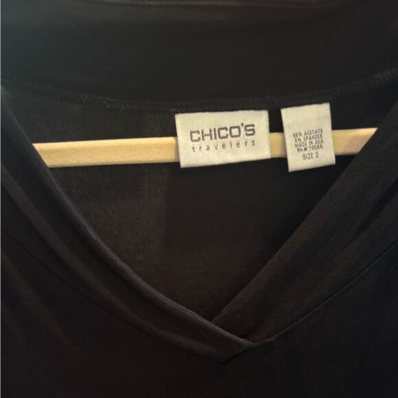Chico's Travelers Black Short Sleeve Tee - Picture 5 of 5